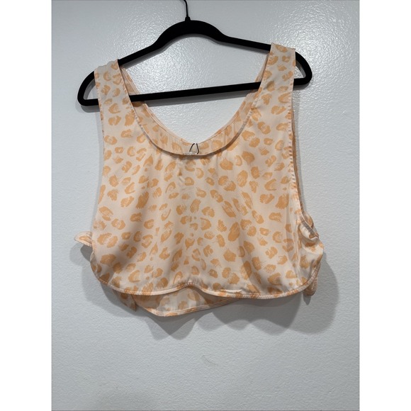 Finders Keepers Open Tie Side Leopard Print Crop Top Size Small Boho Festival - Picture 4 of 9